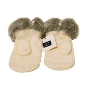 NWT Janie & Jack Toddler Child Fur Lined Mittens Age 4-5 years Winter Cozy Warm